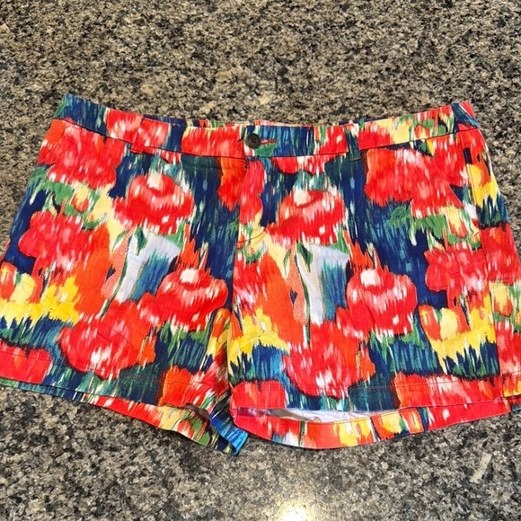 Merona Pants - 100% cotton Merona Colorful Floral Women's Shorts size 16